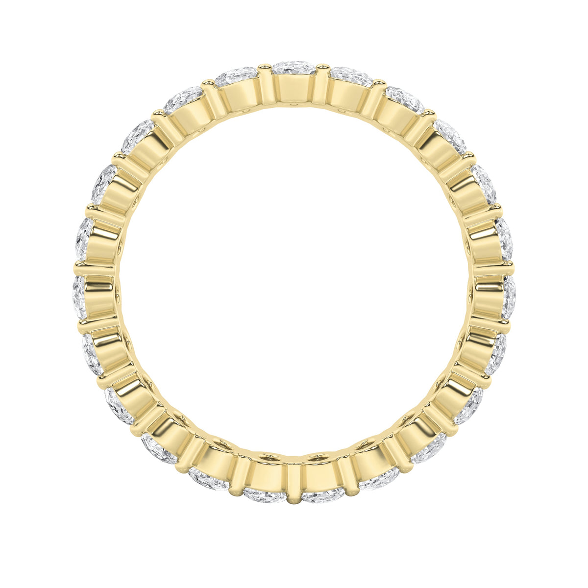 3.35CTW Oval Lab-Grown Diamond Split Prong Eternity Ring 19 Stones