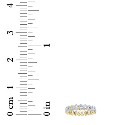 3.35CTW Oval Lab-Grown Diamond Split Prong Eternity Ring 19 Stones