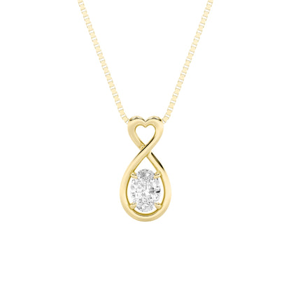 1CTW Oval Lab-Grown Diamond Prong Fancy Solitaire Pendant 1 Stone