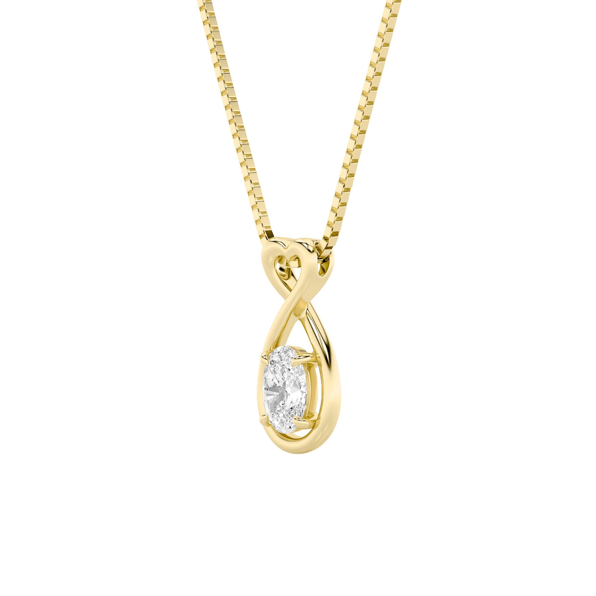 1CTW Oval Lab-Grown Diamond Prong Fancy Solitaire Pendant 1 Stone