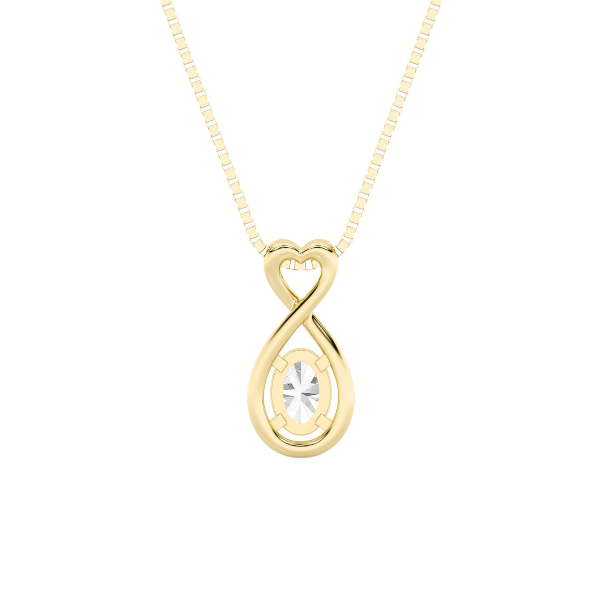 1CTW Oval Lab-Grown Diamond Prong Fancy Solitaire Pendant 1 Stone