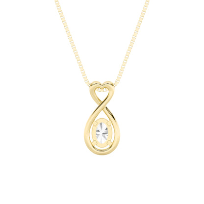 1CTW Oval Lab-Grown Diamond Prong Fancy Solitaire Pendant 1 Stone
