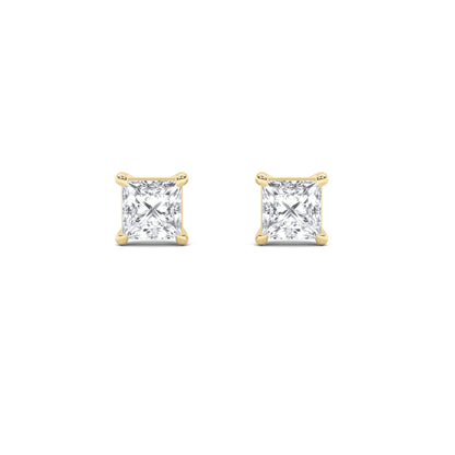5CTW Princess Lab-Grown Diamond Prong Classic Basket Set Stud Earrings 2 Stones