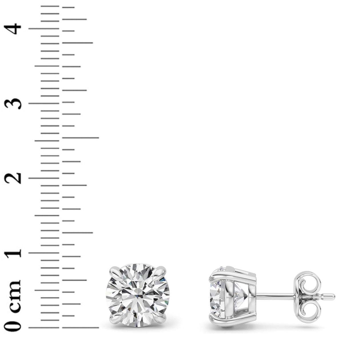 5CTW Round Lab-Grown Diamond Prong Classic Basket Set Stud Earrings 2 Stones