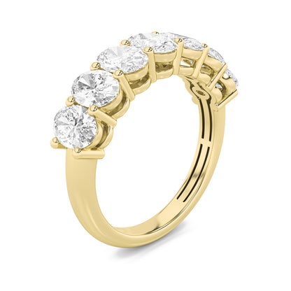 3CTW Oval Lab-Grown Diamond Prong Seven Stone Band Ring 7 Stones