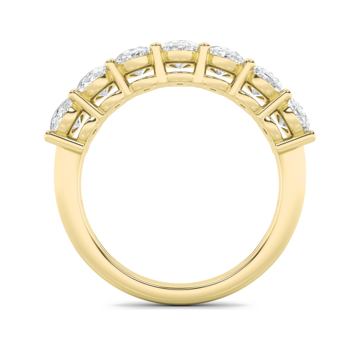 3CTW Oval Lab-Grown Diamond Prong Seven Stone Band Ring 7 Stones