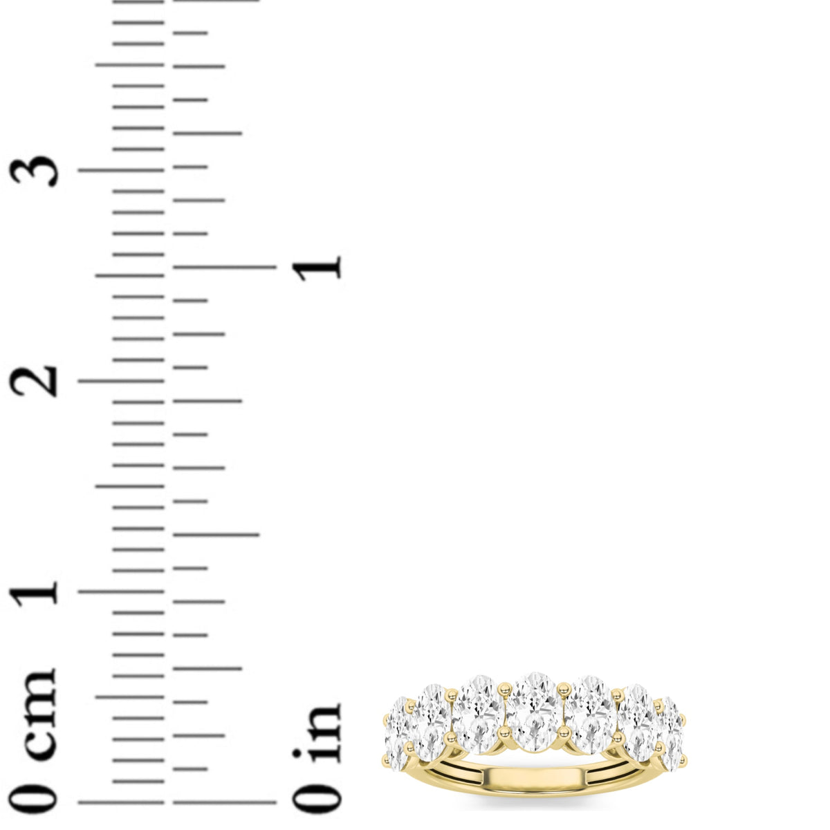 3CTW Oval Lab-Grown Diamond Prong Seven Stone Band Ring 7 Stones
