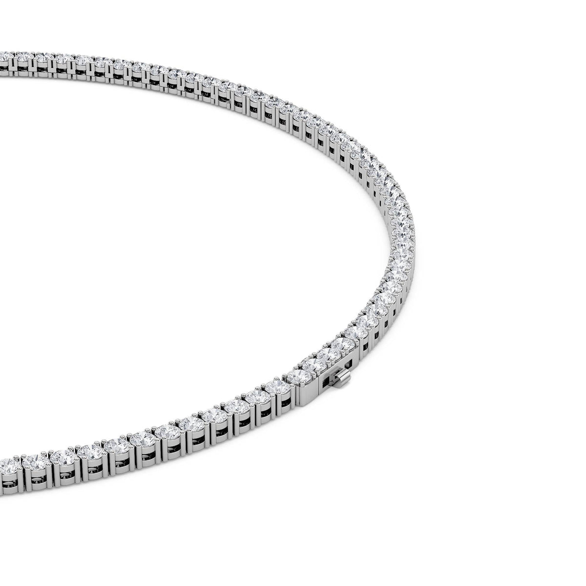 24.2CTW Round Lab-Grown Diamond Tennis Necklace 121 Stones