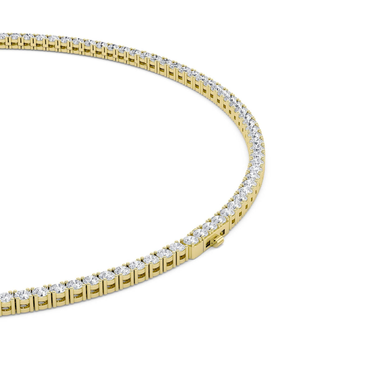 24.2CTW Round Lab-Grown Diamond Tennis Necklace 121 Stones