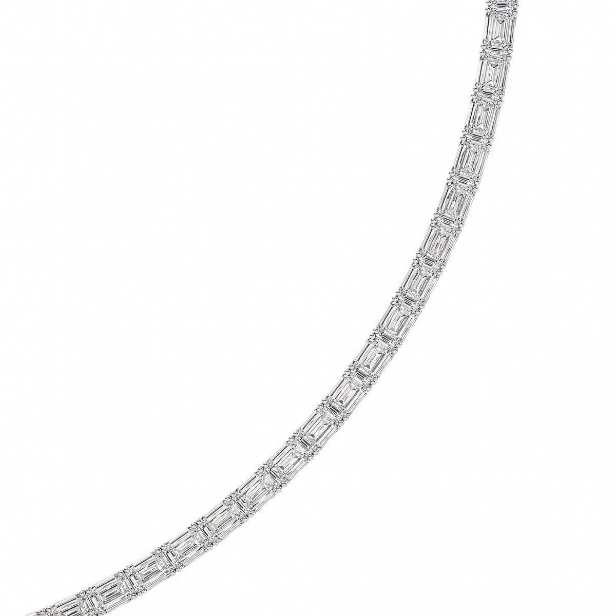 21CTW Emerald Lab-Grown Diamond Necklace 105 Stones