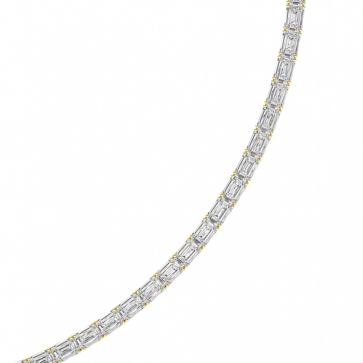 21CTW Emerald Lab-Grown Diamond Necklace 105 Stones