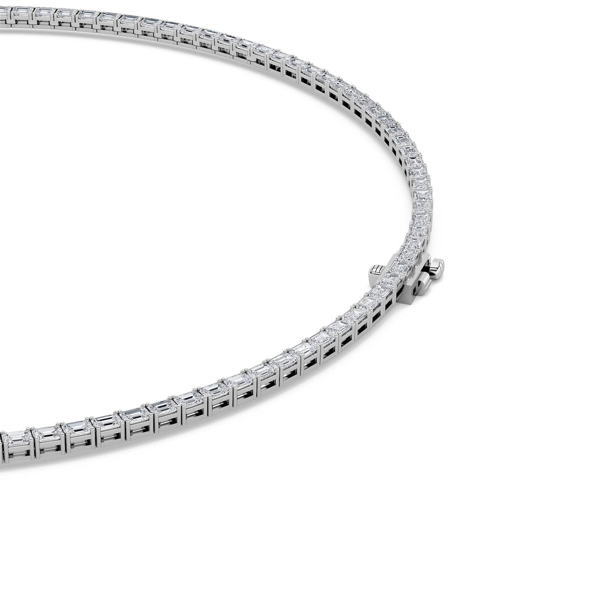 29CTW Emerald Lab-Grown Diamond Tennis Necklace 95 Stones