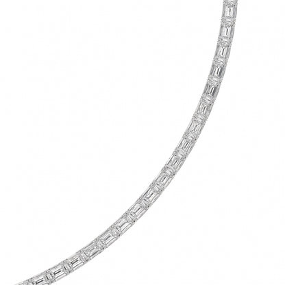 29CTW Emerald Lab-Grown Diamond Tennis Necklace 95 Stones