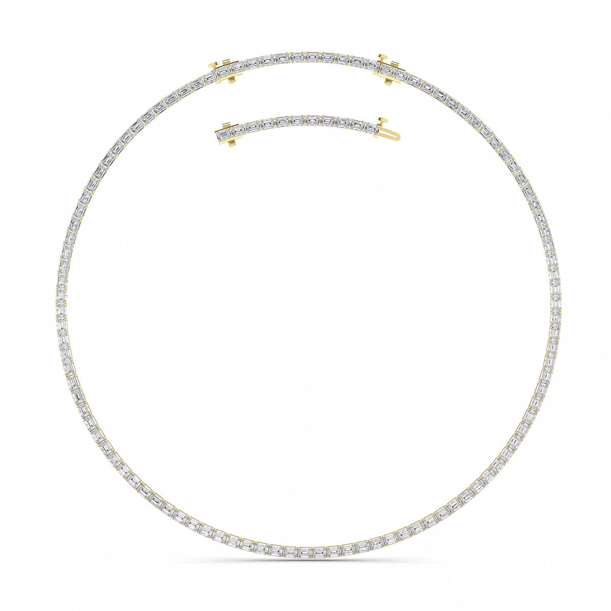 29CTW Emerald Lab-Grown Diamond Tennis Necklace 95 Stones