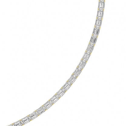 29CTW Emerald Lab-Grown Diamond Tennis Necklace 95 Stones