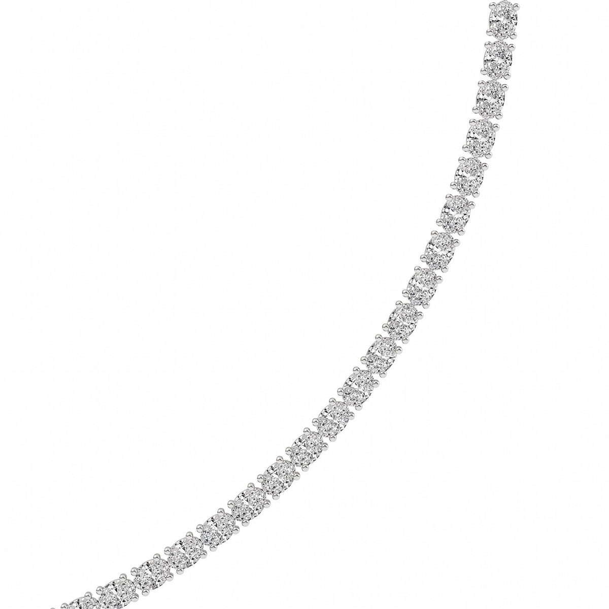 12CTW Oval Lab-Grown Diamond Necklace 118 Stones