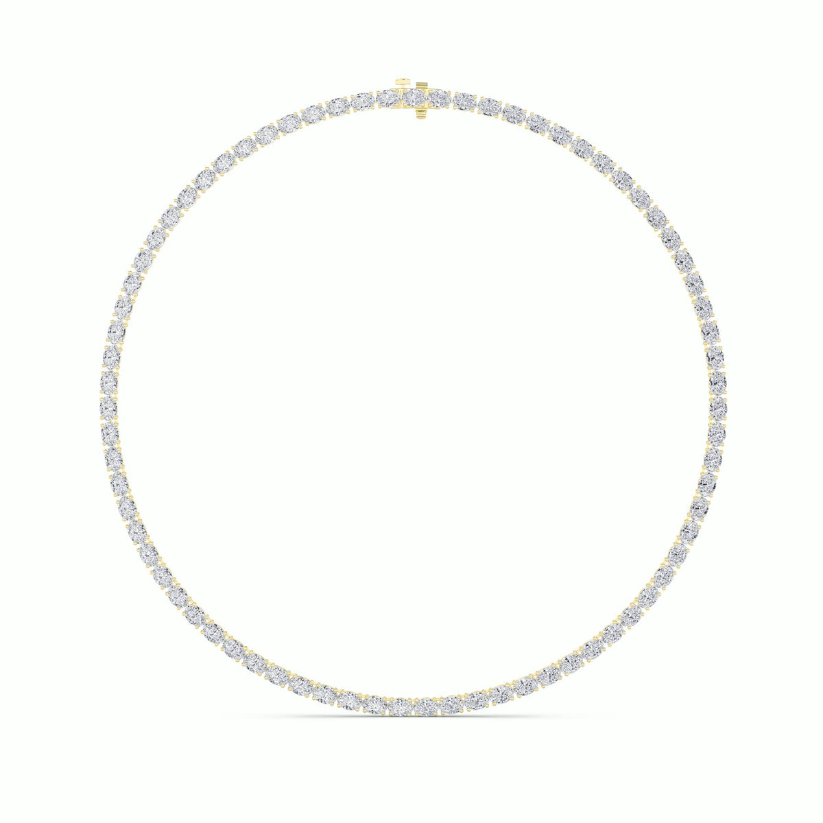 19CTW Oval Lab-Grown Diamond Tennis Necklace 95 Stones