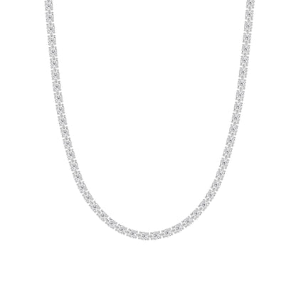 25CTW Oval Lab-Grown Diamond Tennis Necklace 84 Stones