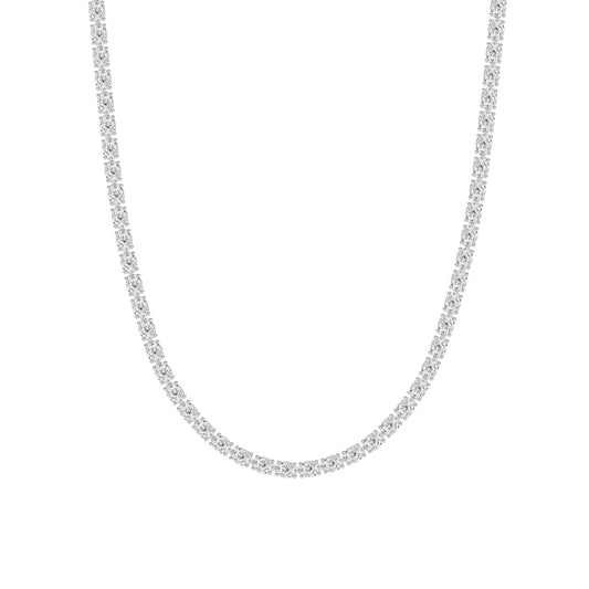 25CTW Oval Lab-Grown Diamond Tennis Necklace 84 Stones