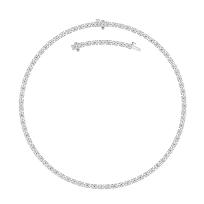 25CTW Oval Lab-Grown Diamond Tennis Necklace 84 Stones