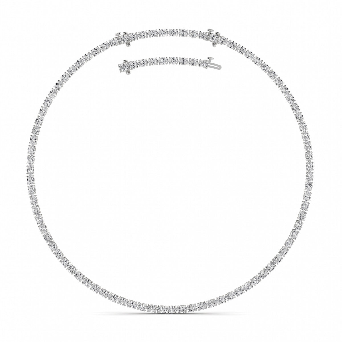 25CTW Oval Lab-Grown Diamond Tennis Necklace 84 Stones