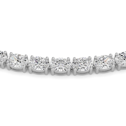 25CTW Oval Lab-Grown Diamond Tennis Necklace 84 Stones