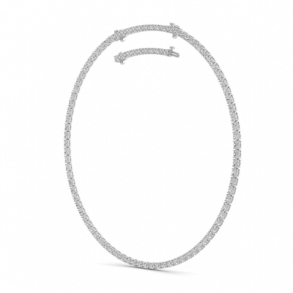 25CTW Oval Lab-Grown Diamond Tennis Necklace 84 Stones
