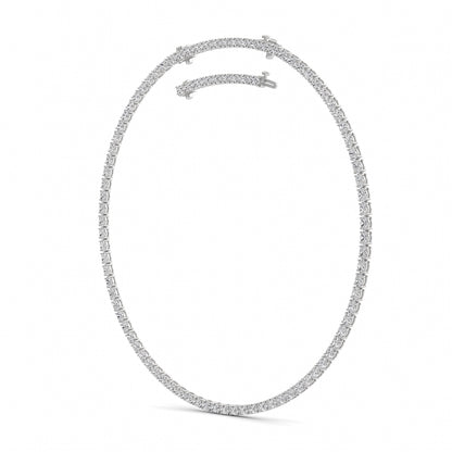 25CTW Oval Lab-Grown Diamond Tennis Necklace 84 Stones