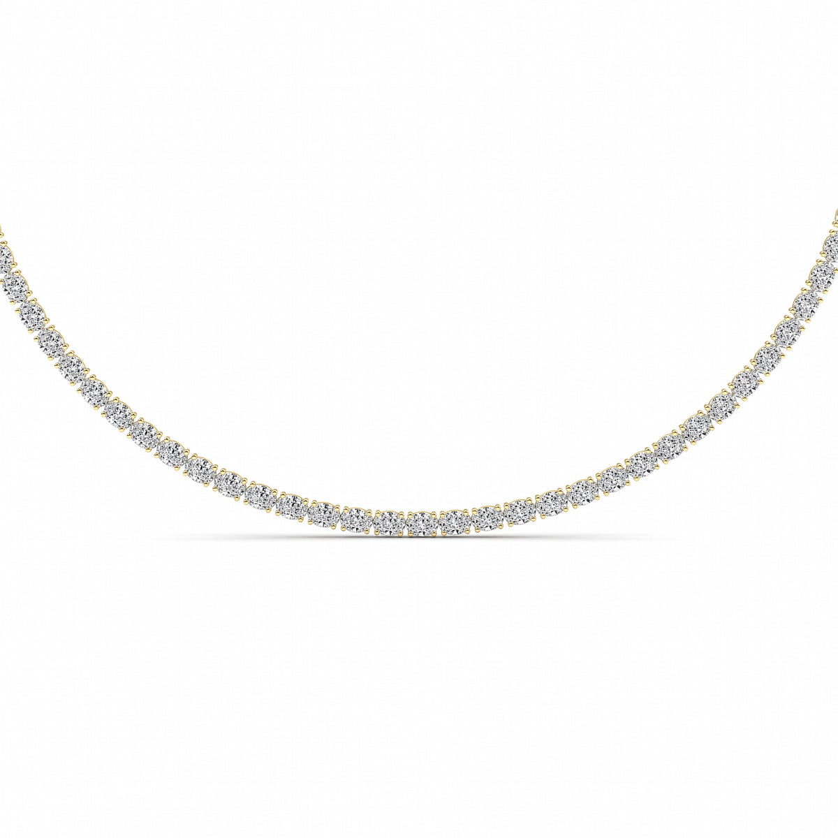 25CTW Oval Lab-Grown Diamond Tennis Necklace 84 Stones