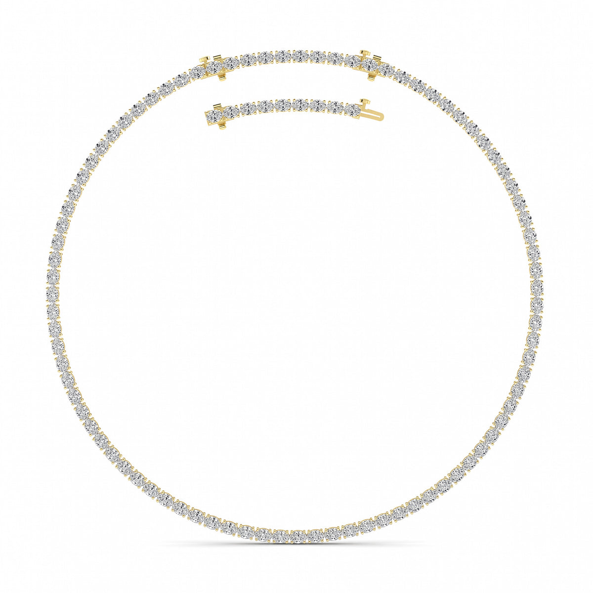25CTW Oval Lab-Grown Diamond Tennis Necklace 84 Stones