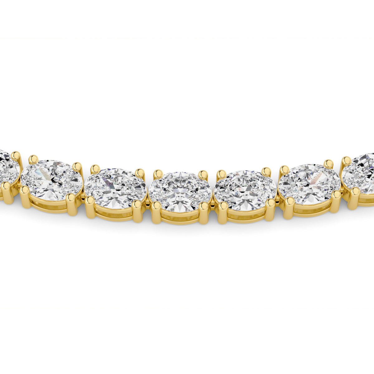 25CTW Oval Lab-Grown Diamond Tennis Necklace 84 Stones