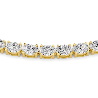 25CTW Oval Lab-Grown Diamond Tennis Necklace 84 Stones