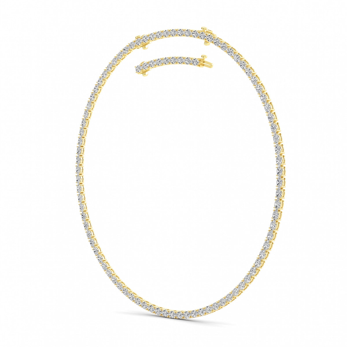 25CTW Oval Lab-Grown Diamond Tennis Necklace 84 Stones