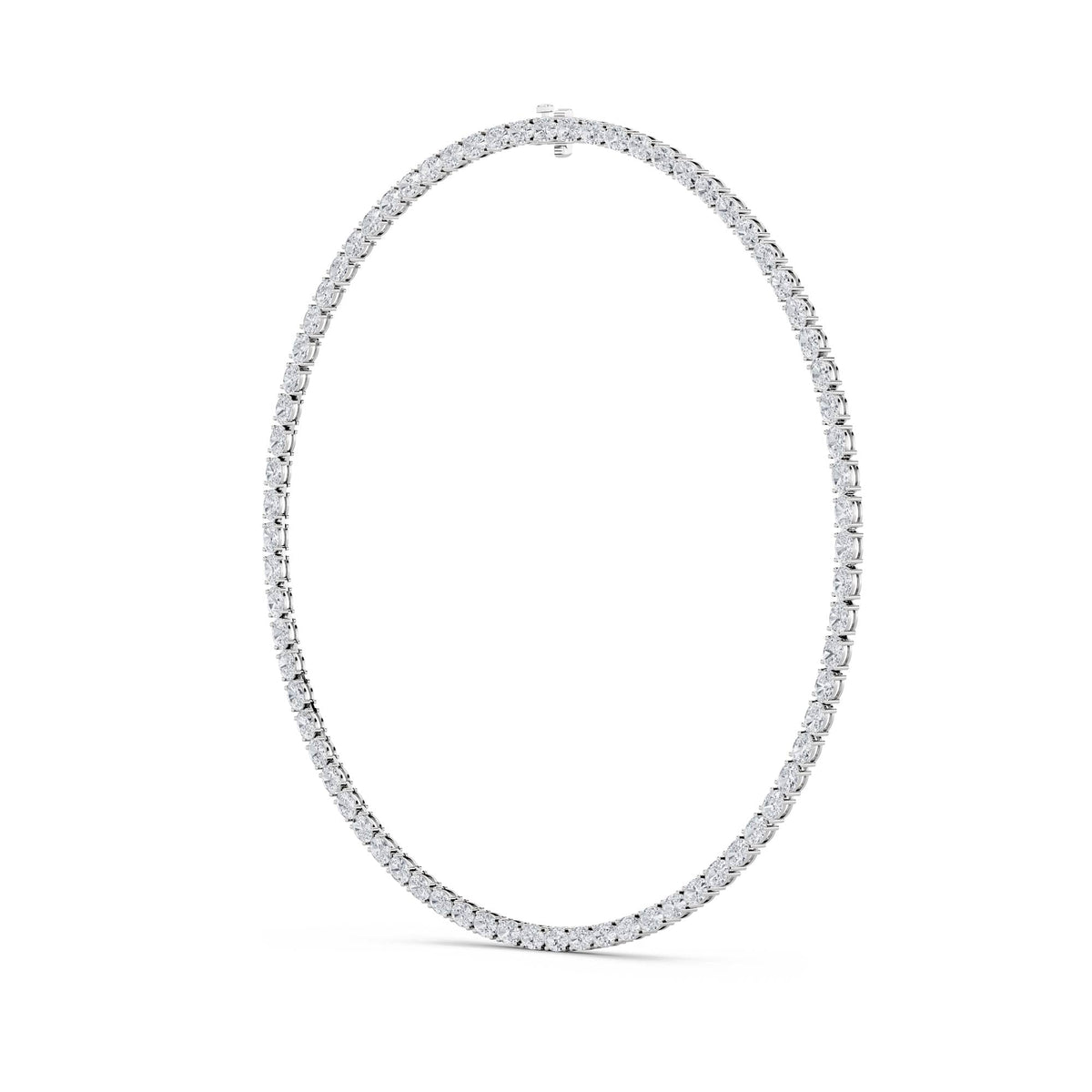36CTW Oval Lab-Grown Diamond Tennis Necklace 72 Stones
