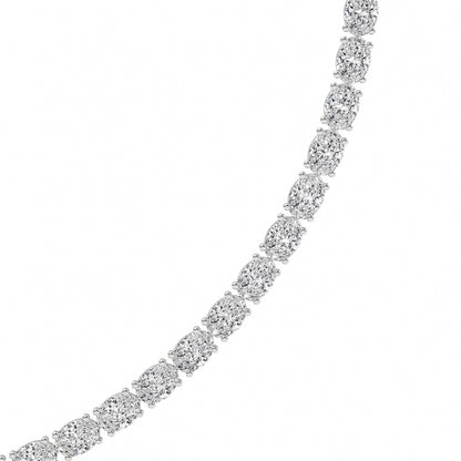 36CTW Oval Lab-Grown Diamond Tennis Necklace 72 Stones