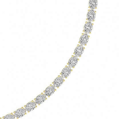 36CTW Oval Lab-Grown Diamond Tennis Necklace 72 Stones
