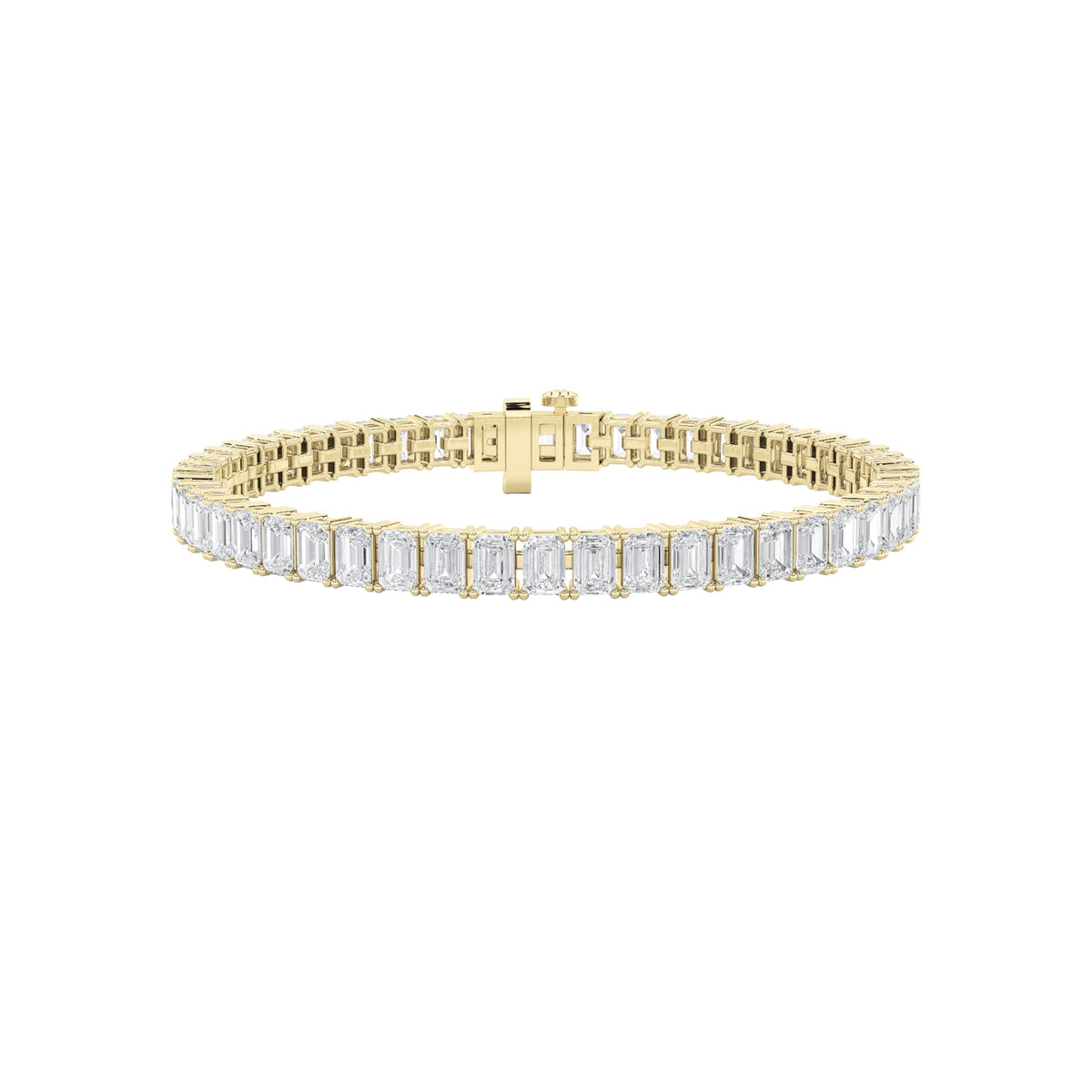 11.25CTW Emerald Lab-Grown Diamond Prong North South Bracelet 56 Stones