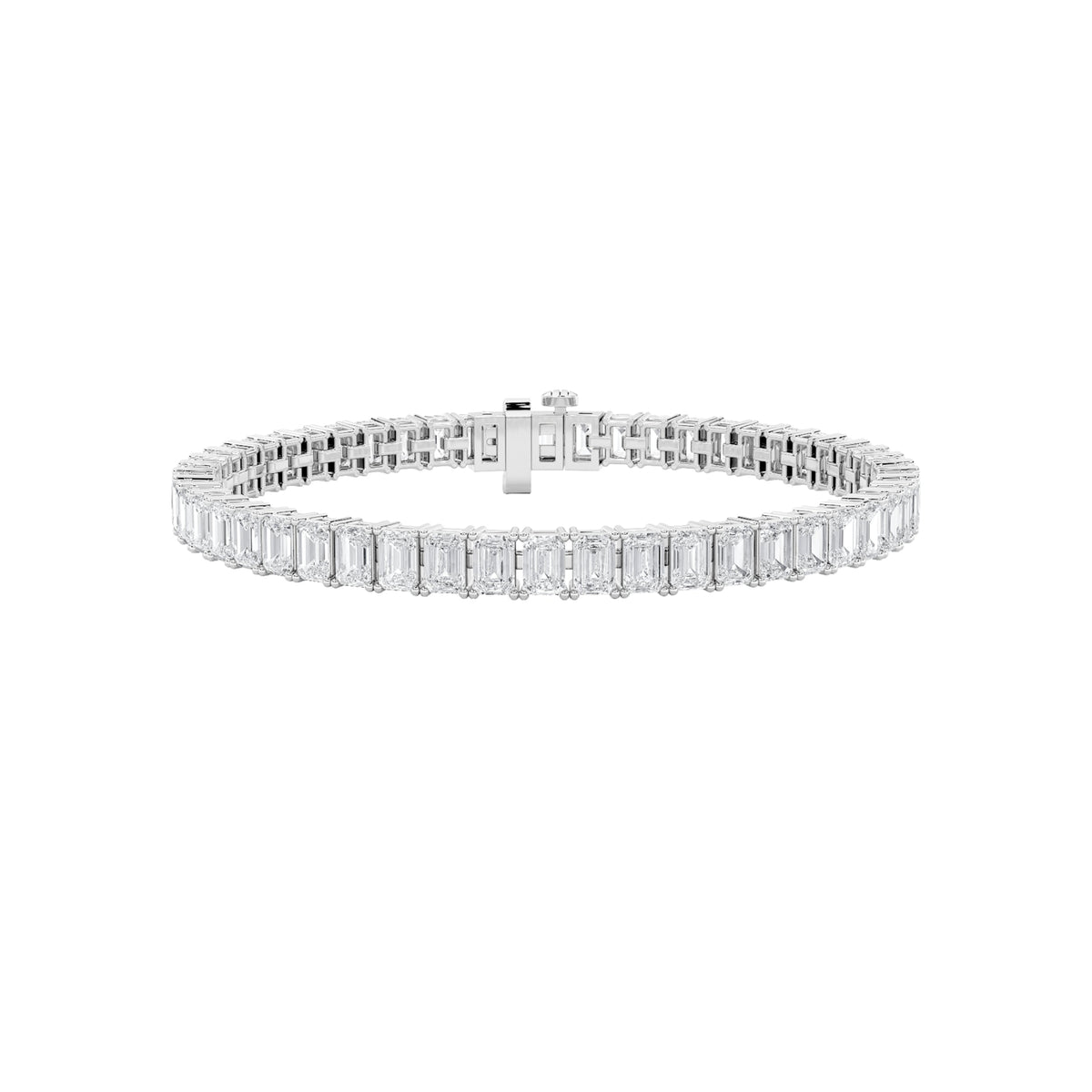 13CTW Emerald Lab-Grown Diamond Prong North South Bracelet 52 Stones