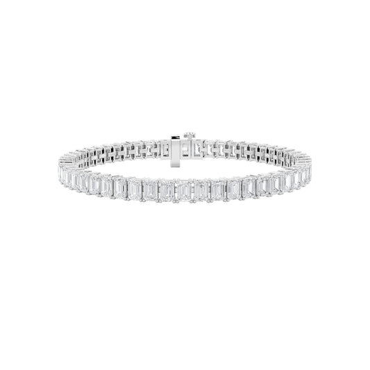 13CTW Emerald Lab-Grown Diamond Prong North South Bracelet 52 Stones