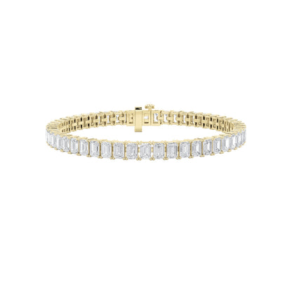 13CTW Emerald Lab-Grown Diamond Prong North South Bracelet 52 Stones