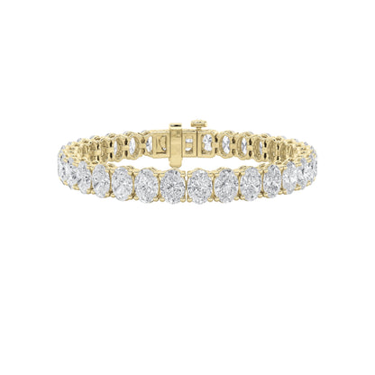 10CTW Oval Lab-Grown Diamond Prong North South Bracelet 50 Stones