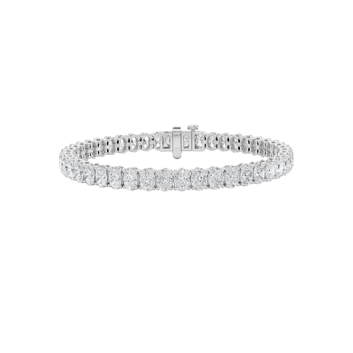6CTW Oval Lab-Grown Diamond Prong North South Bracelet 60 Stones