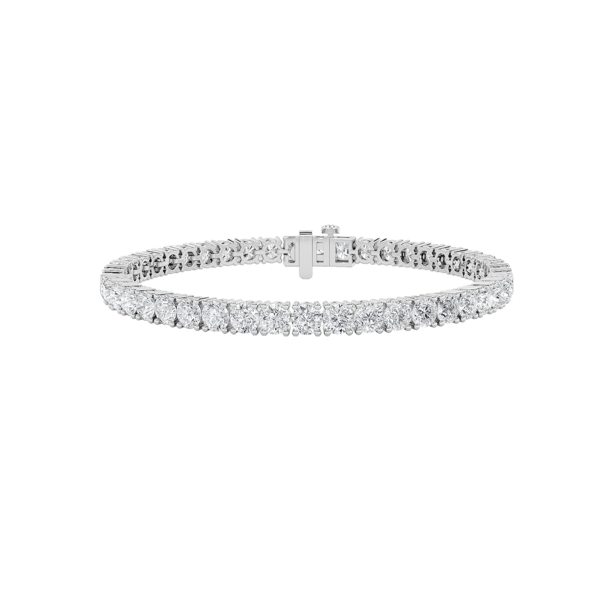 10CTW Round Lab-Grown Diamond Prong Tennis Bracelet 43 Stones