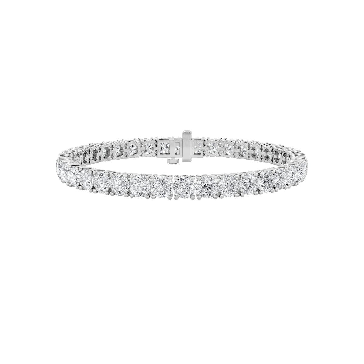 15CTW Round Lab-Grown Diamond Prong Tennis Bracelet 35 Stones