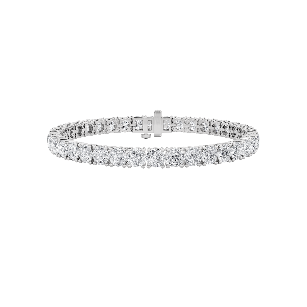 15CTW Round Lab-Grown Diamond Prong Tennis Bracelet 35 Stones