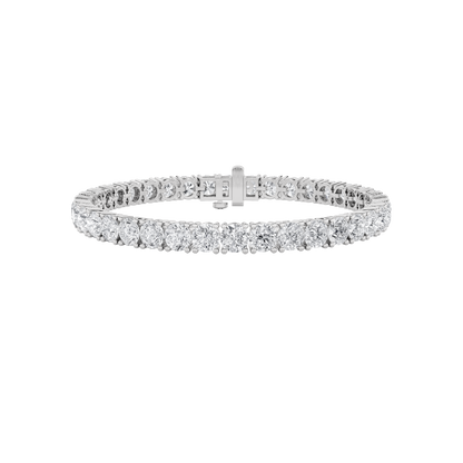 15CTW Round Lab-Grown Diamond Prong Tennis Bracelet 35 Stones