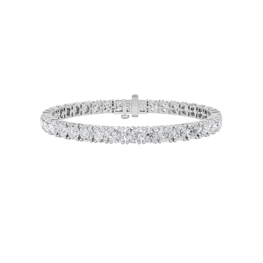 15CTW Round Lab-Grown Diamond Prong Tennis Bracelet 35 Stones
