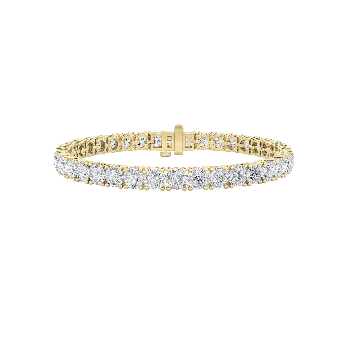 15CTW Round Lab-Grown Diamond Prong Tennis Bracelet 35 Stones