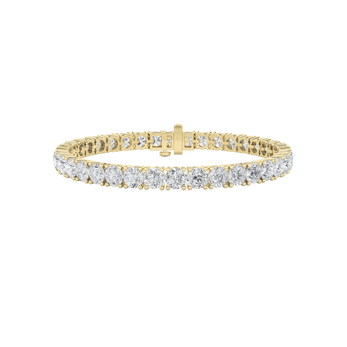 15CTW Round Lab-Grown Diamond Prong Tennis Bracelet 35 Stones