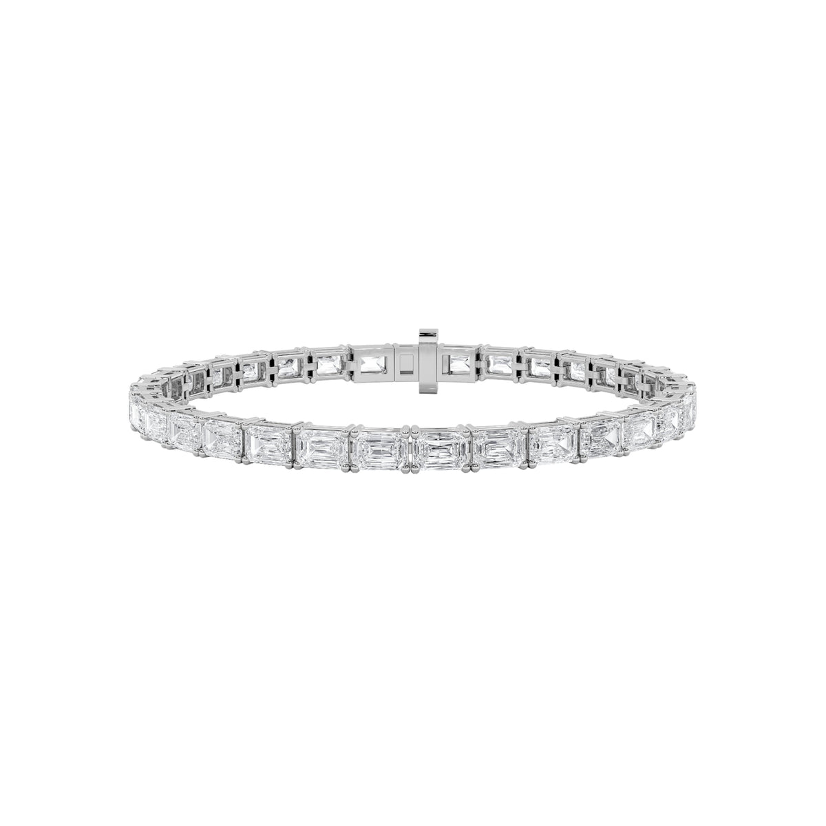 9.75CTW Emerald Lab-Grown Diamond Prong East West Bracelet 39 Stones